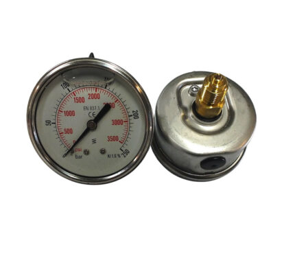 63mm - Pressure Gauge - 0-350BAR - 1/4 inch BSP REAR Entry